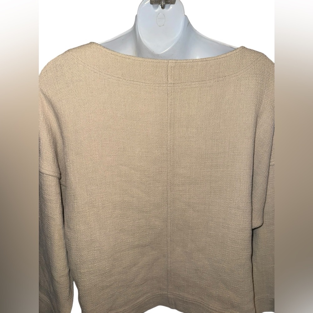 Junko Sagawa Vintage Tan 3/4 Sleeve Top - Picture 4 of 8